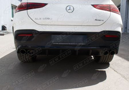 Mercedes-Benz GLE-Klasse C167 рестайлинг 2023 - н.в. Диффузор заднего бампера 5.3 AMG с черными насадками на глушитель