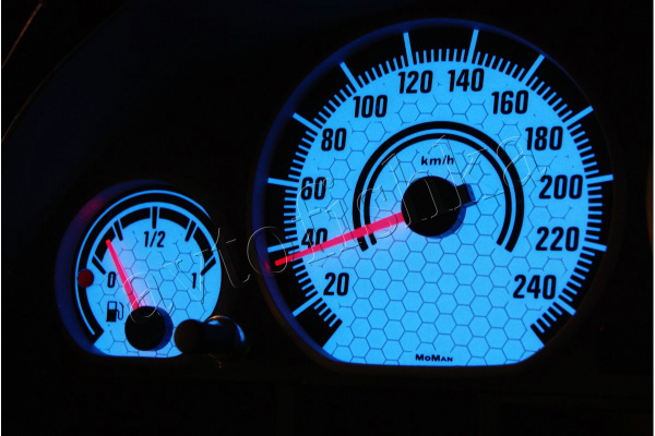 BMW E46 светодиодные шкалы (циферблаты) на панель приборов - дизайн 3