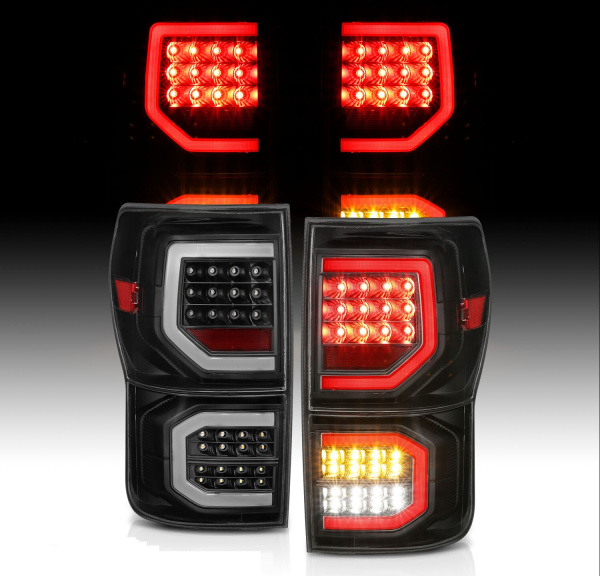 Toyota Tundra (2007-2013) задние фонари чёрные светодиодные (полный LED)