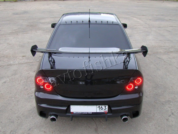 Mitsubishi Lancer 9 (04 – 07) бампер задний в стиле INGS Extreem под двойной выхлоп