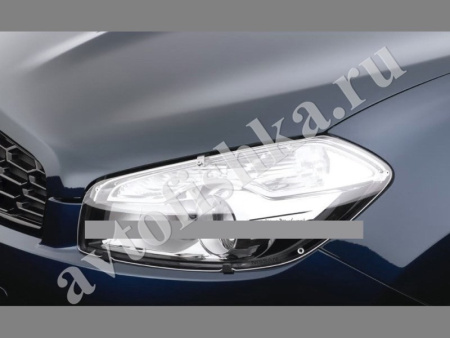 Защита передних фар прозрачная Nissan Qashqai 2010-