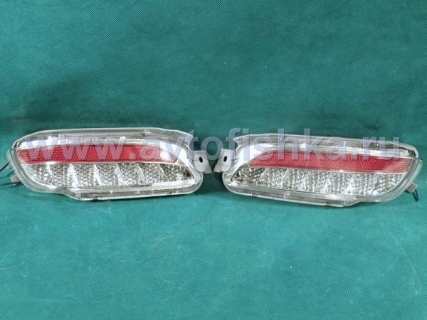 Lexus RX330 (03-08) фонари заднего бампера светодиодные, красно-хромированные, комплект 2 шт.