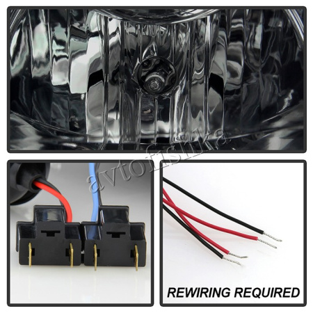 Honda Prelude (96-01) фары передние линзовые хромированные, со светящимися ободками, комплект 2 шт.