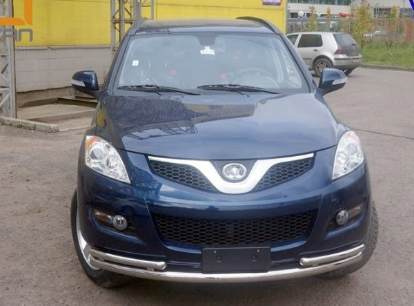 Great Wall Hover H3; Hover H5 (10–) Защита переднего бампера одинарная с уголками d 60/42 мм, нерж.