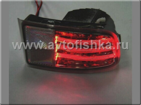 Toyota Land Cruiser Prado 120 (02-) фонари задние светодиодные хромированные, катафоты в задний бампер, комплект 2 шт.