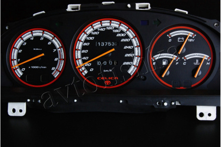 Toyota Celica V 1989-1993 светодиодные шкалы (циферблаты) на панель приборов