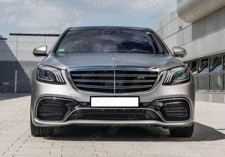 Mercedes-Benz GLS-Klasse X166 2015 - 2019 Диффузор черный с хромированными насадками 6.3 AMG