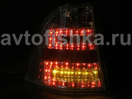 Mercedes ML W163 (98-05) фонари задние светодиодные хромированные, комплект 2 шт.
