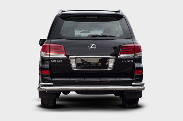Lexus LX (12–) Защита задняя труба 76/42 мм двойная