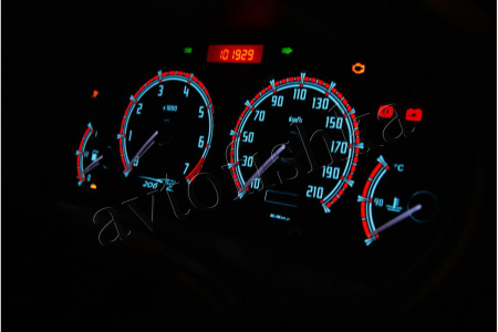 Citroen Berlingo II светодиодные шкалы (циферблаты) на панель приборов - дизайн 1