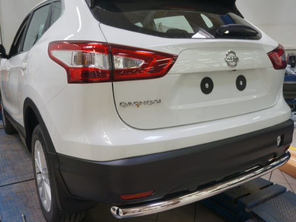 Nissan Qashqai (14–) Защита заднего бампера одинарная d 60 мм, нерж.