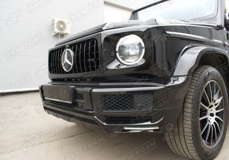 Mercedes-Benz G-Klasse W464 2018 - н.в. Юбка переднего бампера Brabus с ходовыми огнями