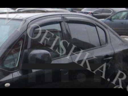 Дефлекторы боковых окон 4 части темные Suzuki SX4 седан 2006-2013