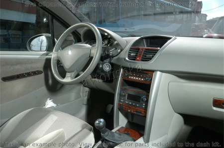 Peugeot 207 2006-2014 декоративные накладки (отделка салона) под дерево, карбон, алюминий
