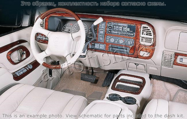 Декоративные накладки салона Cadillac Escalade 1999-2001 полный набор, 47 элементов.