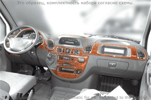 Mercedes-Benz Sprinter 2000-2006 декоративные накладки (отделка салона) под дерево, карбон, алюминий