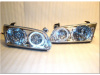 Toyota Camry (авг. 1999-2001) SXV2, MCV20 USA фары передние прозрачные хромированные со светящимися ободками.