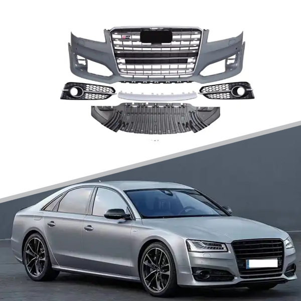 Передний бампер S8 с решеткой для Audi A8 2015-2017