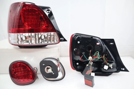 Lexus GS300, GS430 (97-04) задние фонари светодиодные красно-хромированные, комплект лев.+прав.