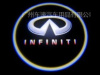 Лазерная подсветка Welcome со светящимся логотипом Infiniti в черном металлическом корпусе, комплект 2 шт.