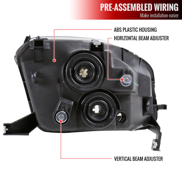 Honda Prelude (96-01) фары передние черные, комплект 2 шт.