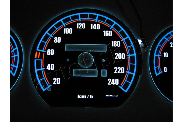 Mercedes 190 W201 светодиодные шкалы (циферблаты) на панель приборов - дизайн 3
