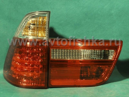 BMW X5 (98-06) фонари задние светодиодные красно-белые, комплект лев.+прав.