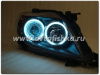 Toyota Corolla (2006-2010) фары передние линзовые черные, со светящимися ободками, комплект 2 шт.