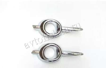 Honda CR-V (2012-) хромированные накладки на передние противотуманные фары, пластиковые, комплект 2 шт.