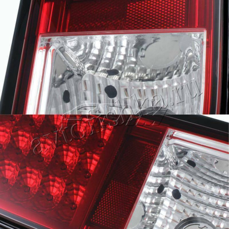 Hummer H2 (02-08) фонари задние красные, внутри хром, комплект 2 шт.