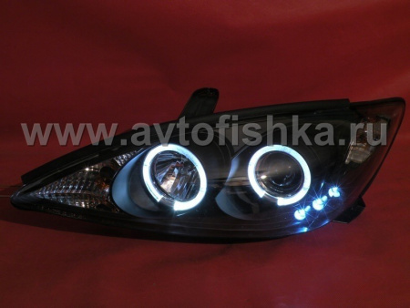Toyota Camry 30 (02-06) UAE, Europe, USA фары передние черные со светящимися ободками, комплект 2 шт.