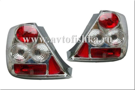 Honda Civic (00-05) 3 дв. хэтчбек Europe фонари задние хромированные, комплект 2 шт.