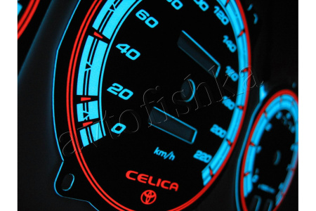 Toyota Celica VI (T20) 1994-1998 светодиодные шкалы (циферблаты) на панель приборов