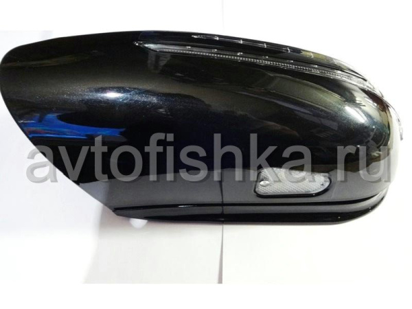 Mercedes W220, W215 корпуса боковых зеркал черные, со светодиодными поворотниками и подсветкой Welcome, дизайн SL-class, комплект 2 шт.