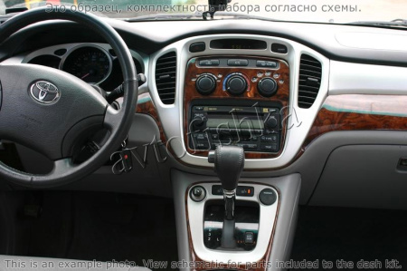 Декоративные накладки салона Toyota Highlander 2003-2007 Соответствие OEM
