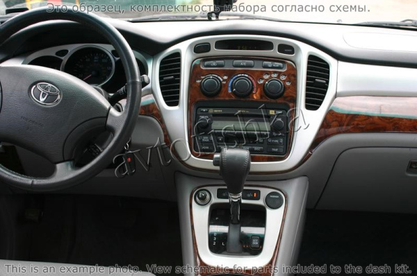 Декоративные накладки салона Toyota Highlander 2003-2007 Соответствие OEM