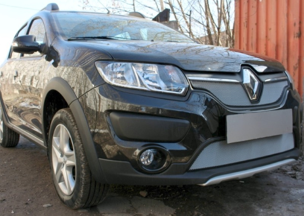 Renault Sandero (13–) Защита радиатора, хром, низ