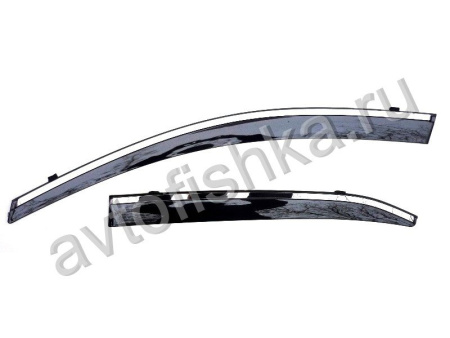 Toyota Camry V40 (2006-2011) дефлекторы окон с молдингом из нержавеющей стали, ветровики, комплект 4 шт.