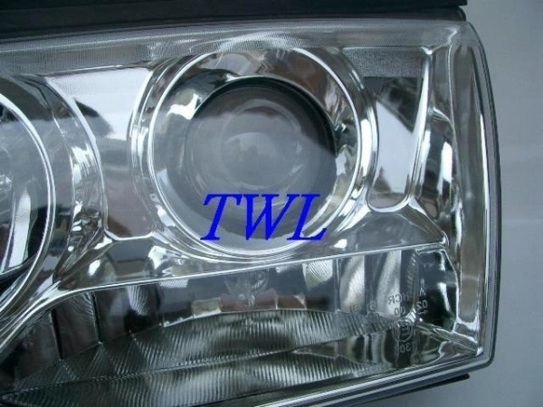 Mercedes C-class W202 (94-00) фары передние линзовые хромированные, комплект 2 шт.