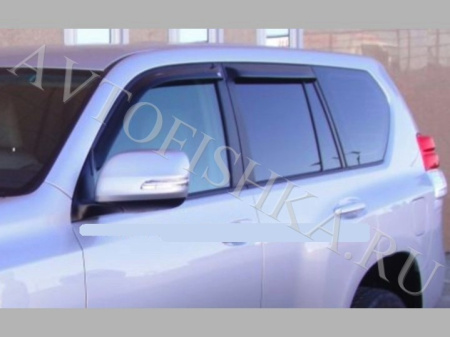 Дефлекторы боковых окон 4 части темные Toyota Land Cruiser Prado 150 2009-