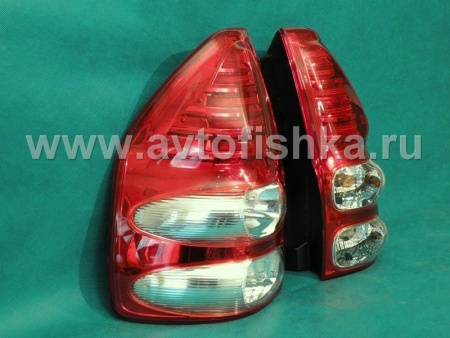Toyota Land Cruiser Prado 120 (02-) фонари задние светодиодные красно-белые, дизайн Lexus, комплект 2 шт.