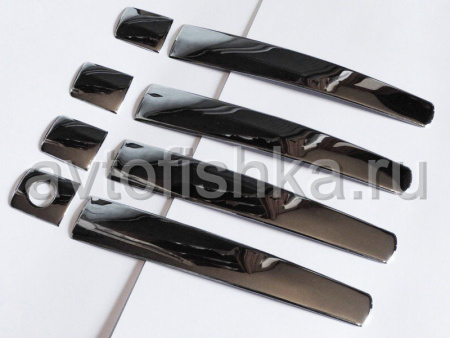 Toyota Land Cruiser Prado 150 (2009-) хромированные молдинги на наружние ручки дверей, комплект 8 предметов