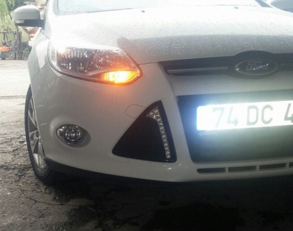 Ford Focus (11–15) Окантовка противотуманных фонарей, (Abs хром), 2 части (хэтчбек5D/седан/SW )