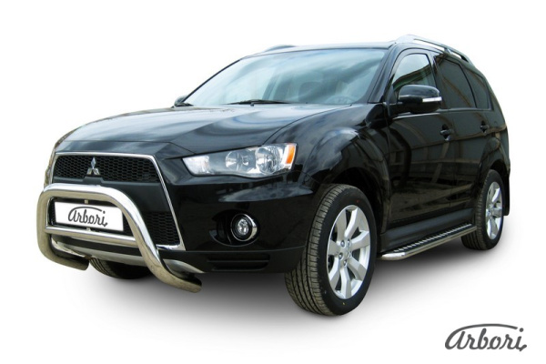 Защита передняя Arbori d76 низкая MITSUBISHI OUTLANDER XL NEW 2010-2012
