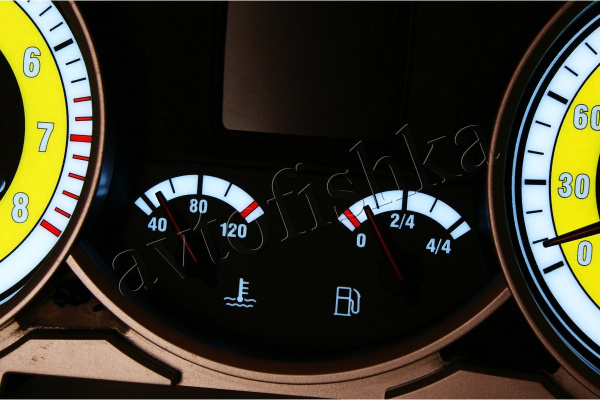 Porsche Cayenne 2002-2010 светодиодные шкалы (циферблаты) на панель приборов - дизайн 1