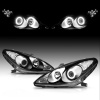 Lexus ES300-350 (01-06) фары передние линзовые черные, со светящимися ободками, комплект 2 шт.