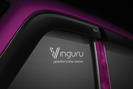 Дефлекторы окон Vinguru Hyundai Solaris 2011- сед накладные скотч к-т 4 шт., материал литьевой поликарбонат