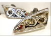 Ford Focus 2 (05-07) фары линзовые передние хромированные, со светящимися ободками, комплект 2 шт.