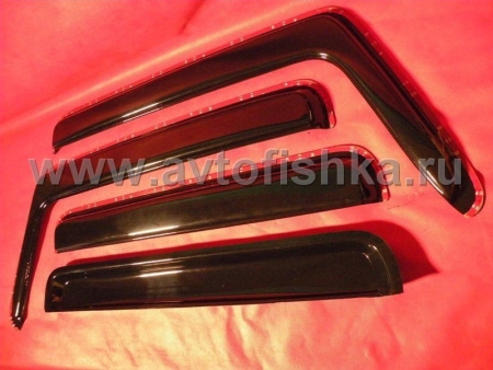 Hummer H2 (02-08) черные дефлекторы на окна, ветровики вставные