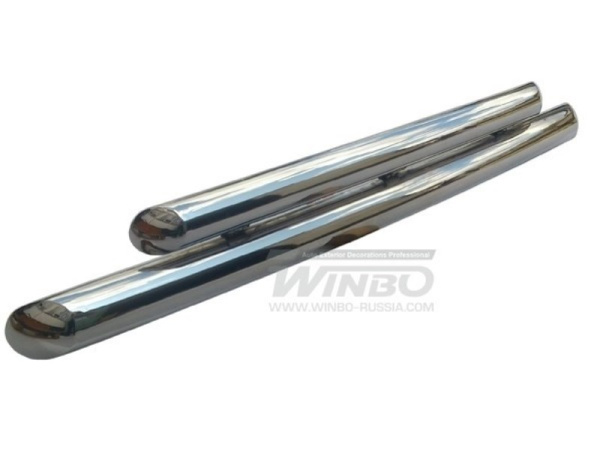 Mitsubishi Outlander (2012-) защита переднего бампера из нержавеющей стали, труба 51/60 мм